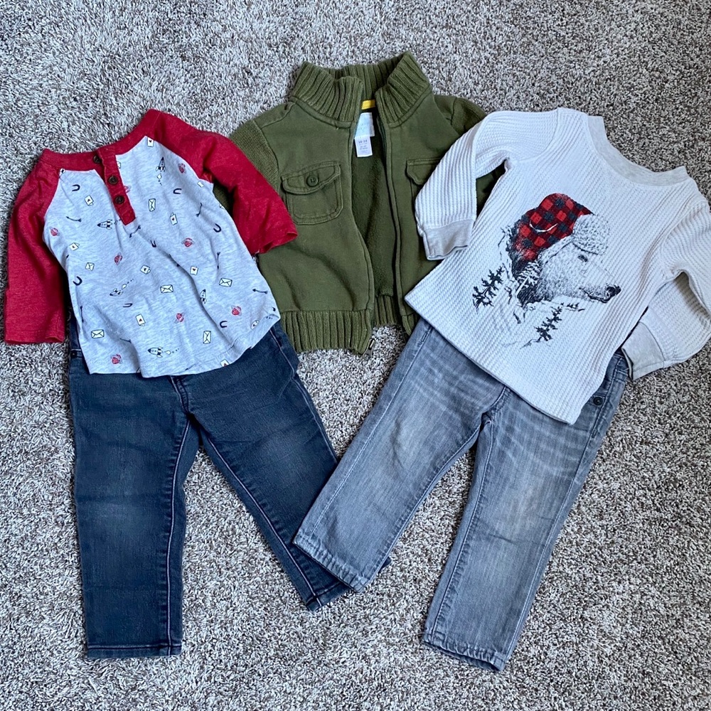Lot of 18-24 month toddler boy clothes TOPS ONLY